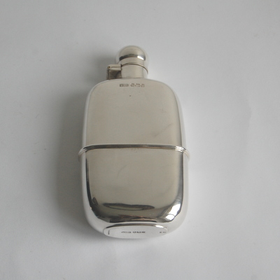 George V silver hip flask