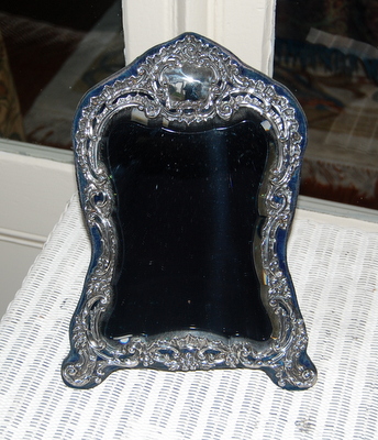 Victorian silver easel dressing table mirror