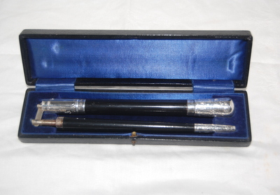 George V silver folding conductor's baton