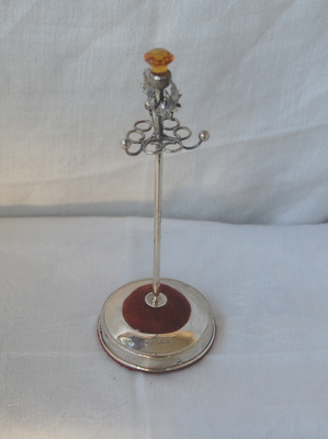 Edwardian silver ring tree and hat pin stand
