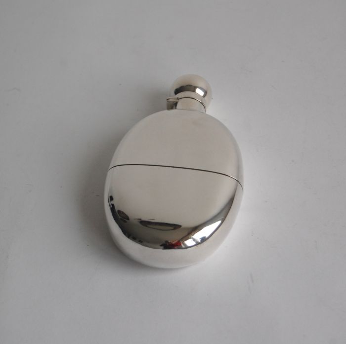 Victorian silver spirit flask