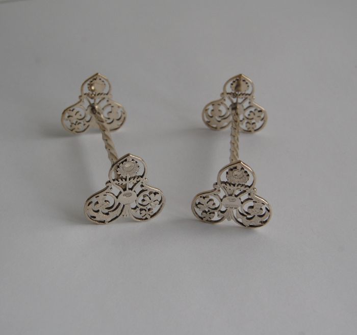 Edward VII pair of silver knife rests