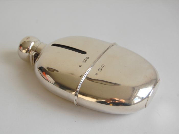Edwardian silver spirit flask