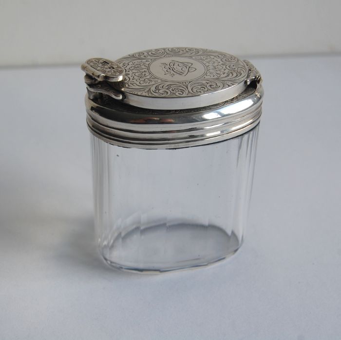 Victorian silver mounted travelling inkwell