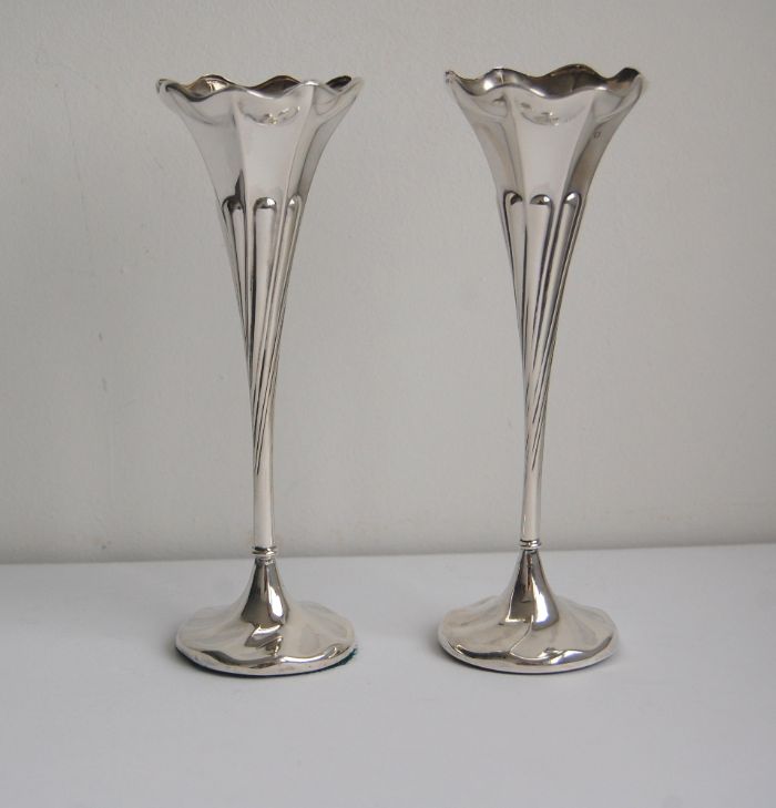 Edwardian Silver Bud Vases