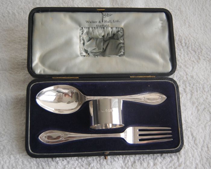 George V silver Christening Set