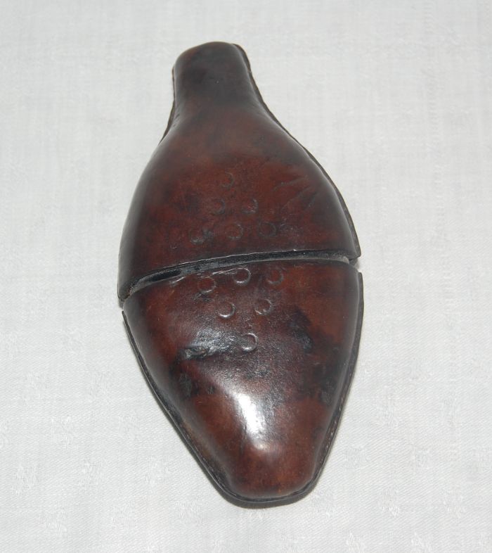 Georgian Glass and Leather Spirit Flask