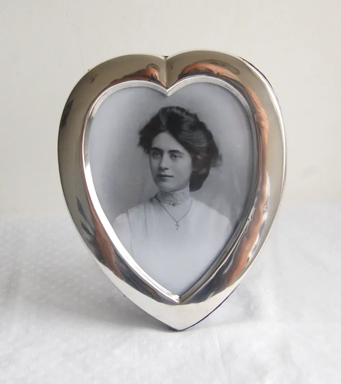 Victorian Silver Heart-Shaped Photograph Frame