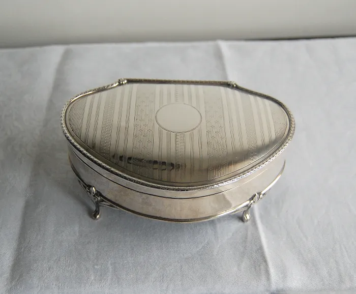 George V silver jewellery casket