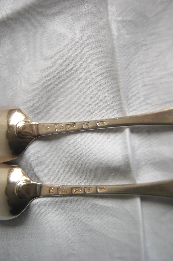George III Pair of Provincial Silver Serving Spoons