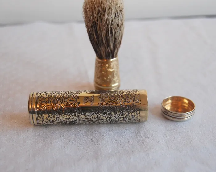 Victorian silver travelling shaving brush