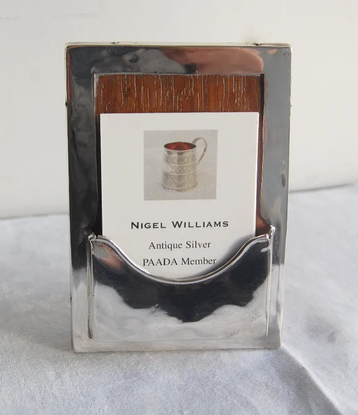 edwardian Silver Standing Card Case