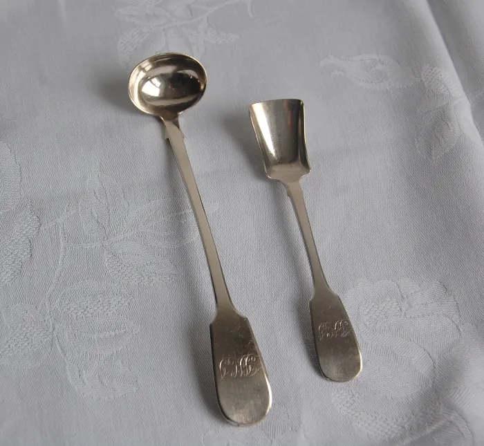 Victorian Irish Silver Salt Shovel and Ladle