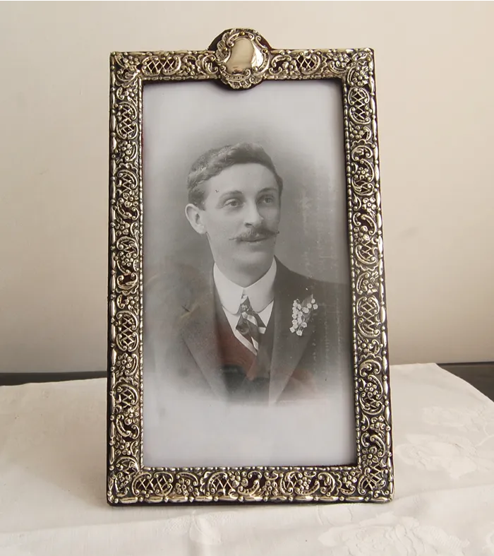 Victorian Pierced Silver Photograph Frame